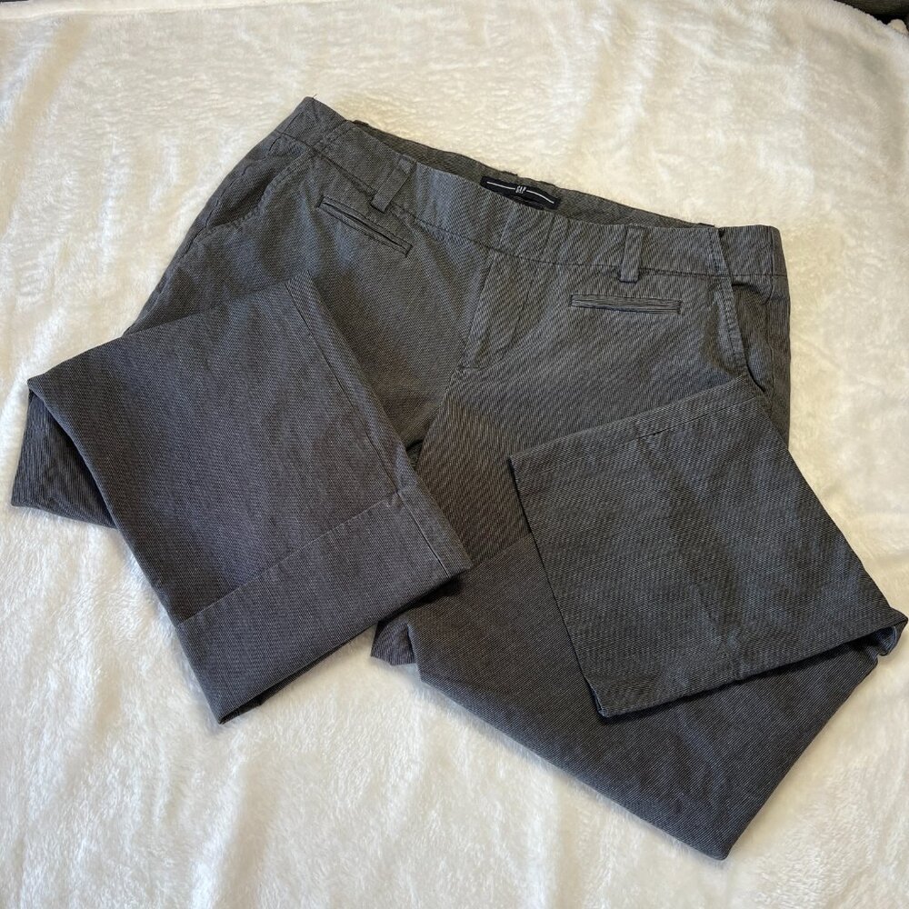 Gap Women's Ankle/Crop Pants Straight Leg Black 100% Cotton Size 12  Mid Rise